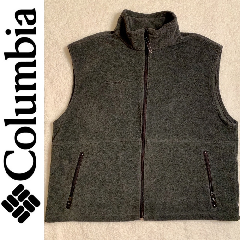 Columbia Men’s Dark Gray Full Zip Fleece Vest